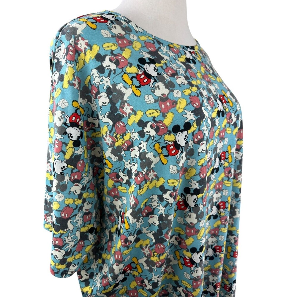 NWT LulaRoe x Disney Mickey Mouse Irma Tunic Top Short Sleeve Plus Size 3XL - Picture 10 of 15